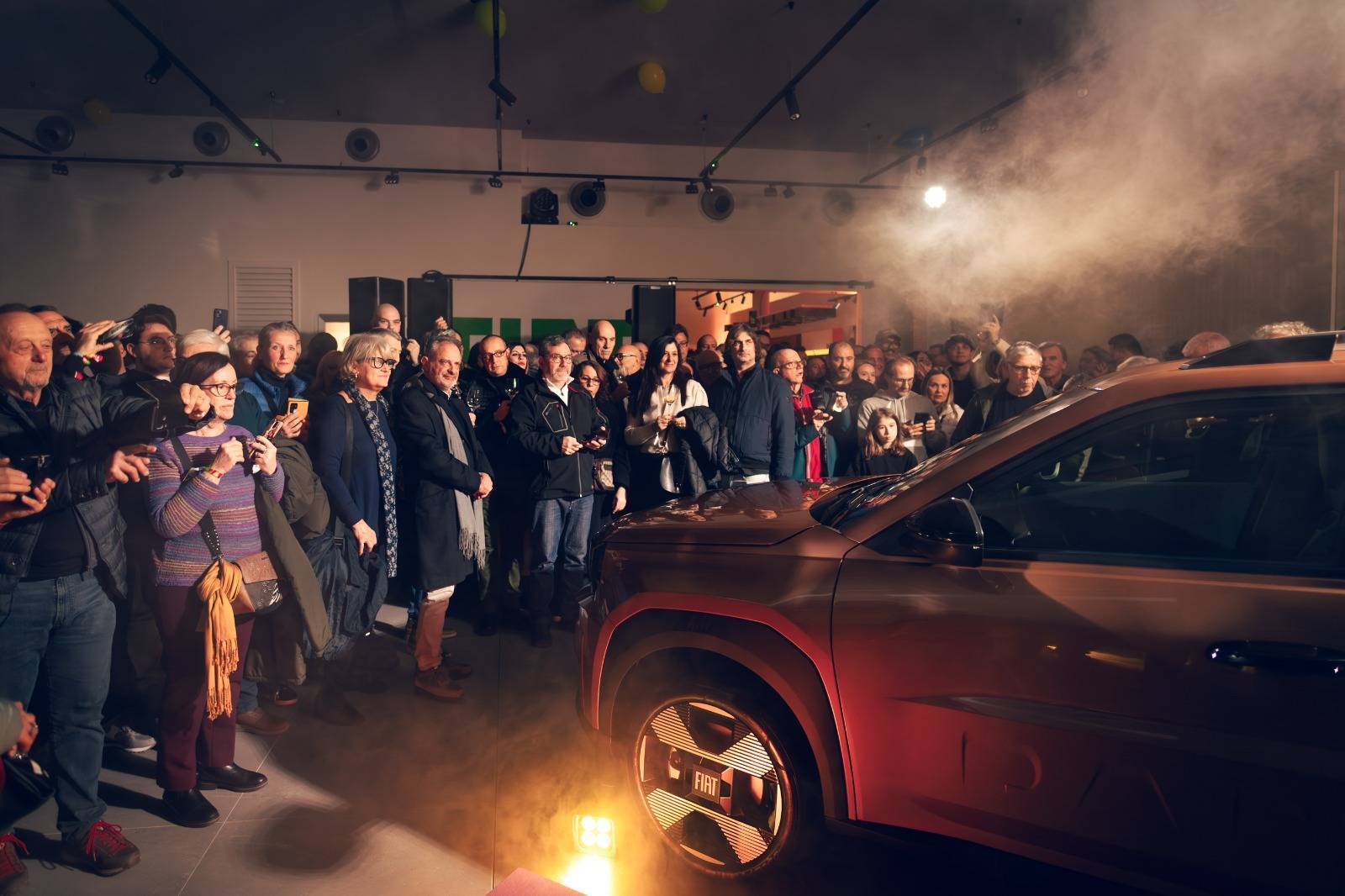 Foto dell'unveiling della Fiat Grande Panda alla presentazione a Firenze Sud, organizzata dal Gruppo Brandini.