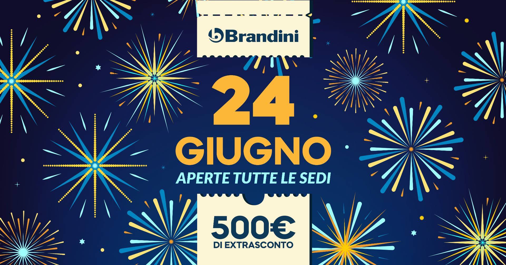 Copertina della news sulle offerte per la festività di San Giovanni dal Gruppo Brandini; 500€ di Extrasconto su tutte le auto.