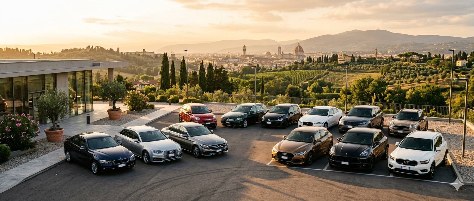 immagine generata da Gemini ispirata ad un piazzale di auto usate da Brandini.